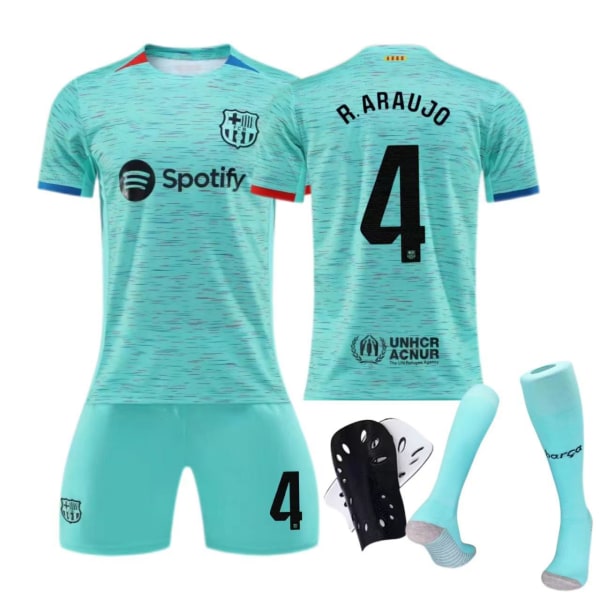 23-24 Barcelona toinen vieraspaita lasten aikuisten puku urheilu jalkapalloasu Size 9 socks + protective gear M