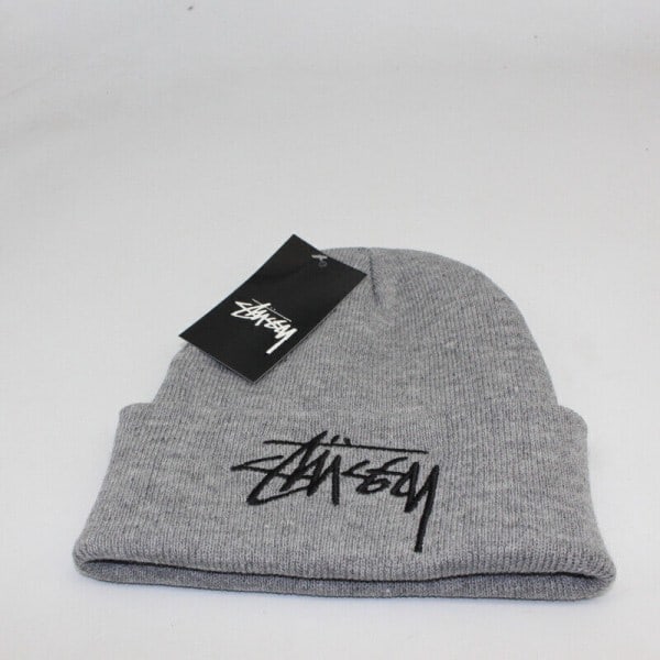 2023 Vinter Stussy Basic Beanie med Manchetter Nyt Design Kvinder Mænd Gray