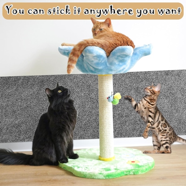 Klösmatta för katter 40x100cm, Självhäftande DIY-klättring, Möbelskydd, Anti-klösmatta