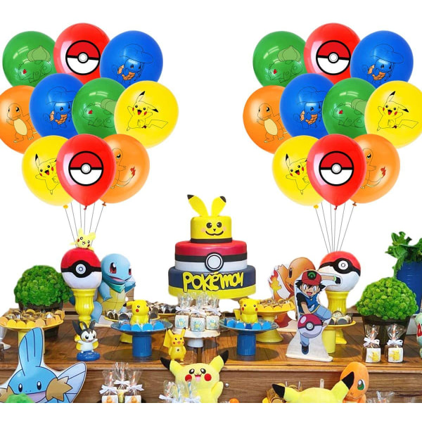20 st Pikachu barnkalas ballong båge grattis på födelsedagen 20 random balloons