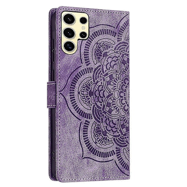 Frostat Läderfodral för Mandala Emed Retro Telefon Lila(FQ) Purple For Samsung Galaxy S24 Ultra 5G