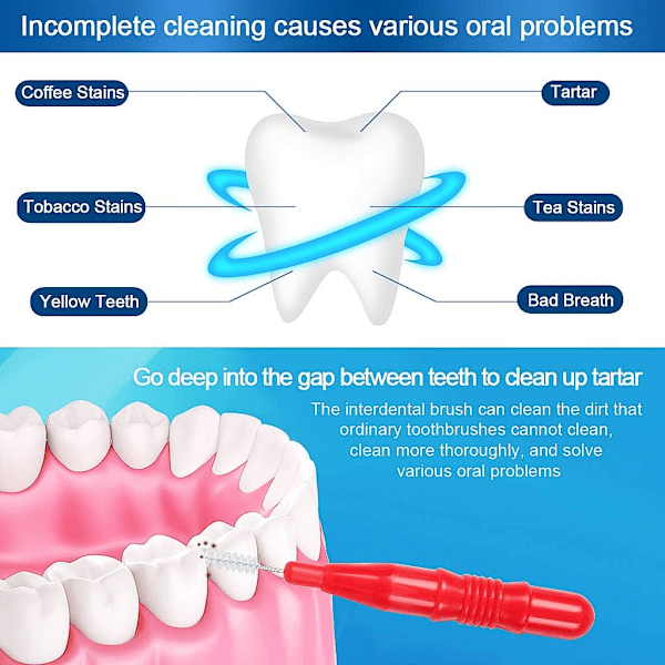 50-pak interdentalbørste Tannrenser Floss