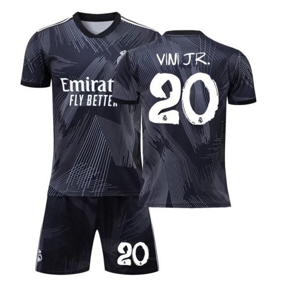 22-23 Real Madrid 120-års jubilæums Y3 fælles trøjesæt nr. 9 Benzema nr. 20 Vinicius fodboldtrøje thailandsk udgave Size 20 + no socks Size 18 100-110cm