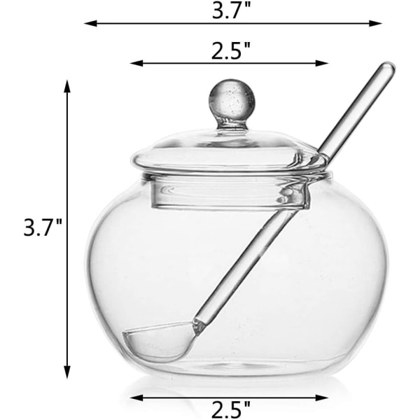 Sokeriastia kirkas lasi kirkkaalla kannella ja sokeriannoslusikalla 12 unssia sokerisäiliö sokerisäiliö keittiöön Transparent