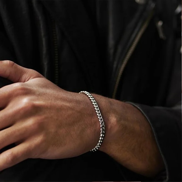 Vnox 3-11Mm Chunky Miami Curb Kedja Armbånd Til Mænd, Rustfrit Stål Kubansk Lænke Armbånd Klassisk Punk Tunge Mands Smykker 7mm Guld