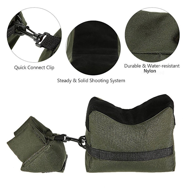 Udendørs Jagt Skydesupport Sandpose Mål Foran Bag Pude Range Stativ Black