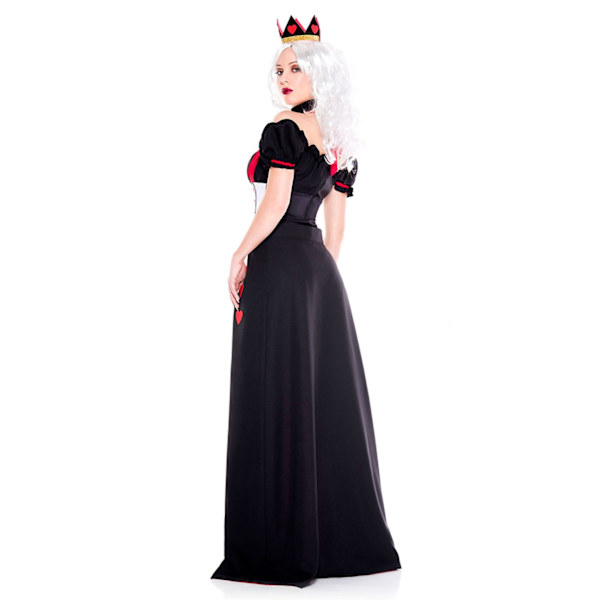 Barn & Vuxen Hjärtans Drottning Alice i Underlandet Kostym Poker Drottning Rollspel Halloween Maskerad Kostym Sexig Klänning med Huvudbonad L-WELLNGS L