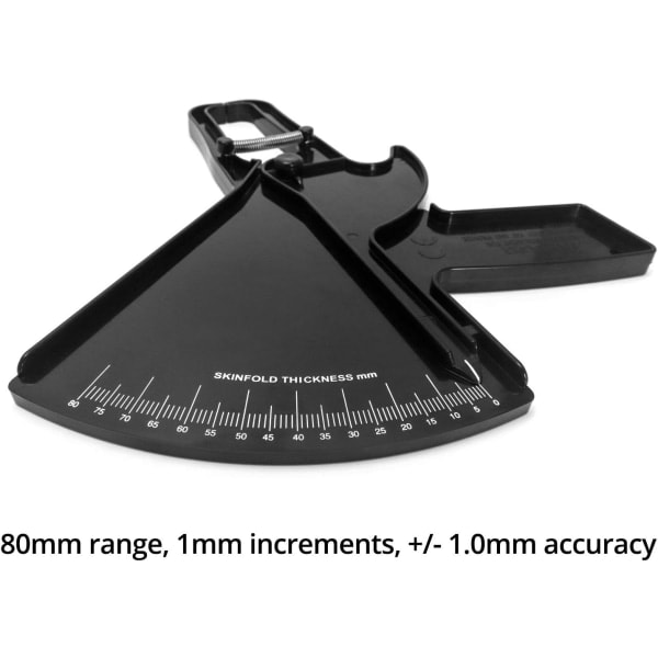 Galaxy Hudfold Caliper til måling af kropsfedt, 0-80MM fedtmålingstest Caliper Vægttabsmålingstester