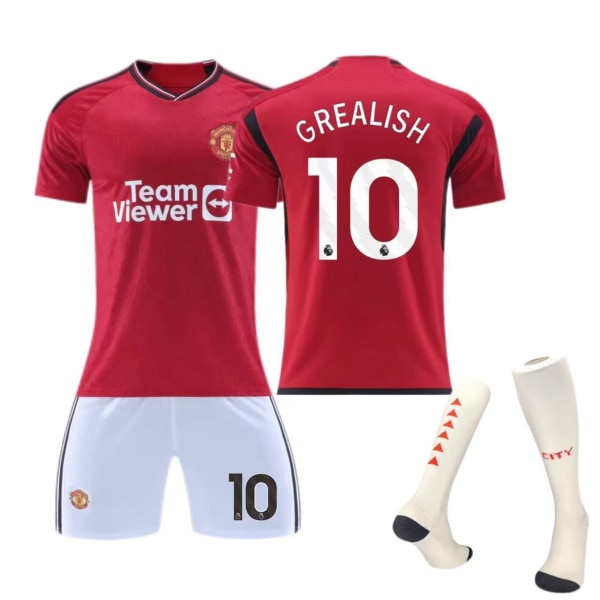 Manchester United hemmatröja nr. 10 Rashford fotbollsdräkt för vuxna för barn Size 10 socks 22