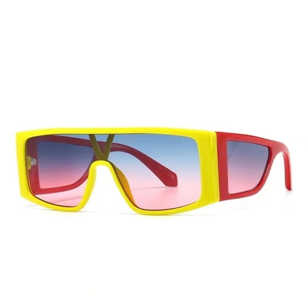 Nyaste överdimensionerade solglasögon, lyxiga märkesdesigner, stora solglasögon för kvinnor Yellow/grey pink 14520