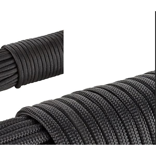 Professionel reb 31m X 4mm i modstandsdygtig nylon I Flere farver I Paracord 550 I Sort