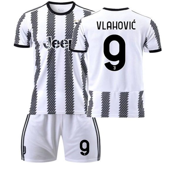 22-23 Ny version Juventus nr. 7 Hovey nr. 10 Pogba 22 Di Maria 10 Dybala fodboldtrøjesæt 2223 Juventus No. 9 Horwich #20