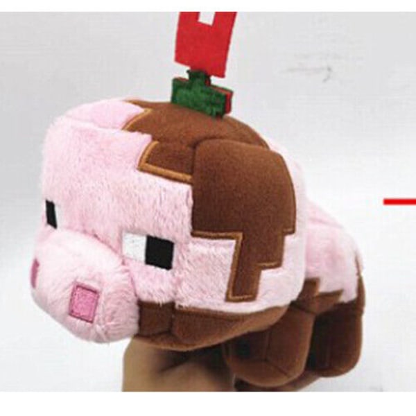 MINECRAFT Creeper Enderman Fyldning Plys Legetøj Præsenterer Min Verden Overdimensioneret Dukke Brown Pink Pig(20cm)