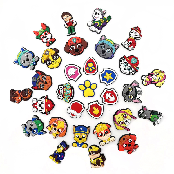 31pcs Cartoon DIY Cartoon Paw Patrol Series Crocs PVC Shoe Accessories