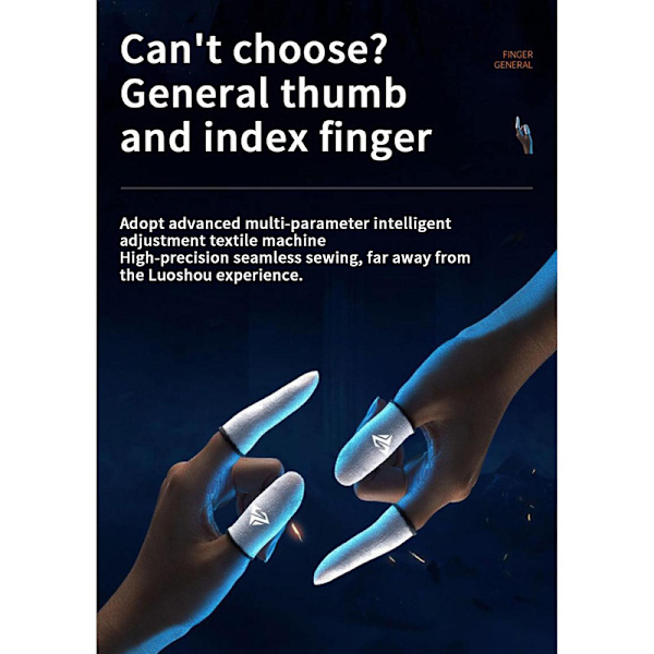 Gaming Finger Sleeves Kompatibel -för mobilspel 0,25 mm Glas Silver Fiber Sömlös Tum Fingertop Cover För Pubg/cod/lol/ros Blue 2 Pair-Storage Box