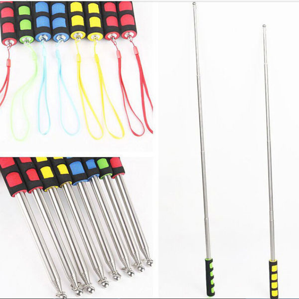 Ny 2M Bärbar Retractable Handhållen Vindsocka Flaggstång Teleskop Slumpmässig Färg 2m