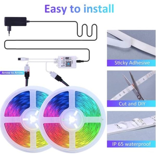 10M WiFi LED-remsa 5050 RGB SMD LED-remsa Flerfärgad, 16 Milli