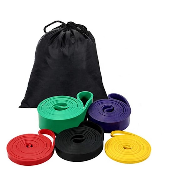 Träningsband med starkt motstånd, loop, 5-pack i väska 1024
