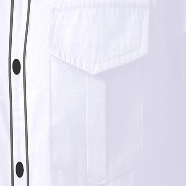 Herrar Western Cowboy Skjorta Mode Slank Passform Design Vit 1 White 1 M