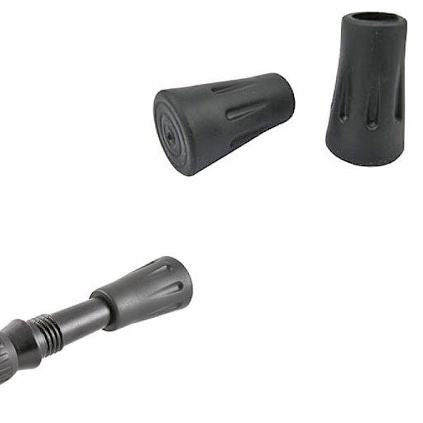 4-pakkauksessa - Kumijalat kävelykepeille 11 mm / Vaelluskepeille Black Svart