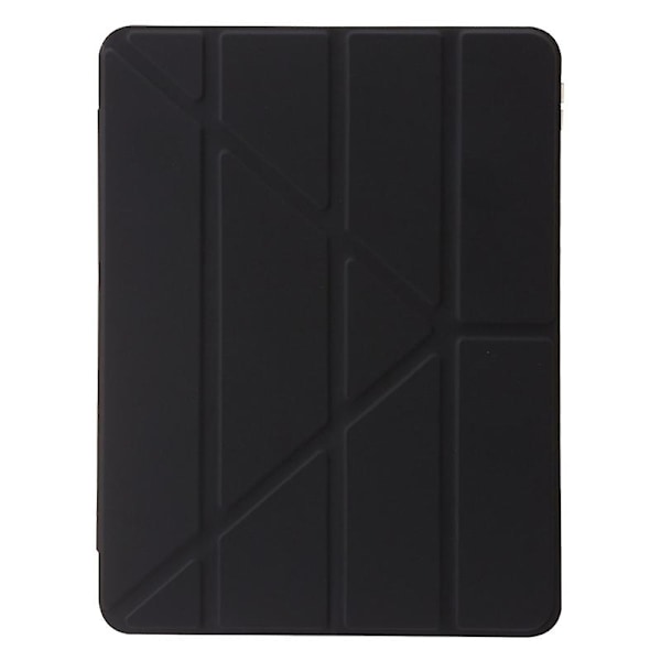 PU Læder Etui til iPad Air 11 (2024) Origami Stativ Transparent Tablet Etui - Sort-WELLNGS Black