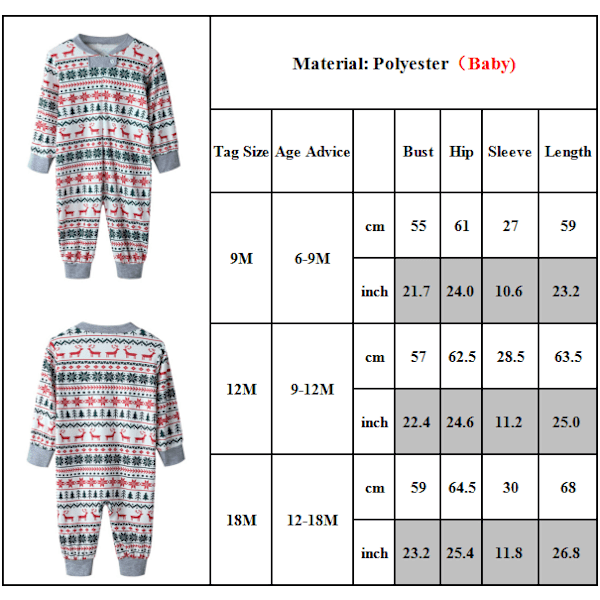 Joulupukujoulupyjamat perheelle hirvieläinkuvioinnilla lapselle Child 12T