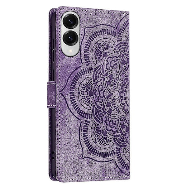 Frosted Læder Etui til Mandala Emed Retro Telefon Lilla(FQ) For Samsung Galaxy S25 Edge 5G Purple