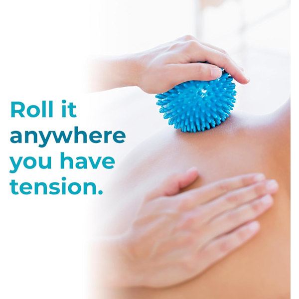 Piggete massasjeballer (sett med 3) - 6 cm, 8 cm, 10 cm - Plantar fasciitt, triggerpunkter, dypvevsmassasje, myofascial frigjøring, stressball, yoga pilates ex Cyan, Green, Purple