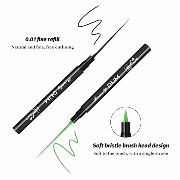 12 Färger Matt Flytande Eyeliner Färgrik Set, Svart Blå Grön Röd Gul Vit Flytande Eyeliner Penna Färgad Eyeliner Set, Eyeliner