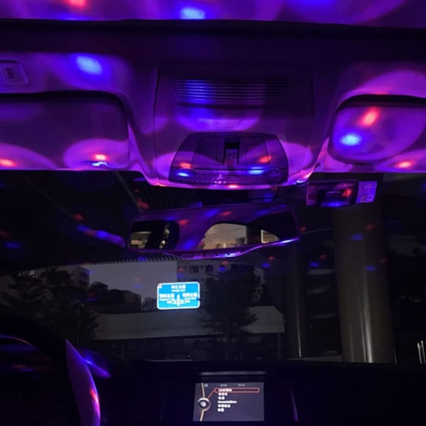 Led-projektorlys Diskolys for bil USB-lys Lydaktivert