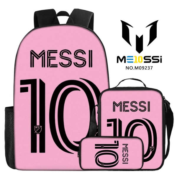 3-osainen jalkapalloilija Messi-reppusetti, alakoulu- ja lukiolaisille tarkoitetut koululaukut, digitaalipainatuksella varustetut kampusreput style 17