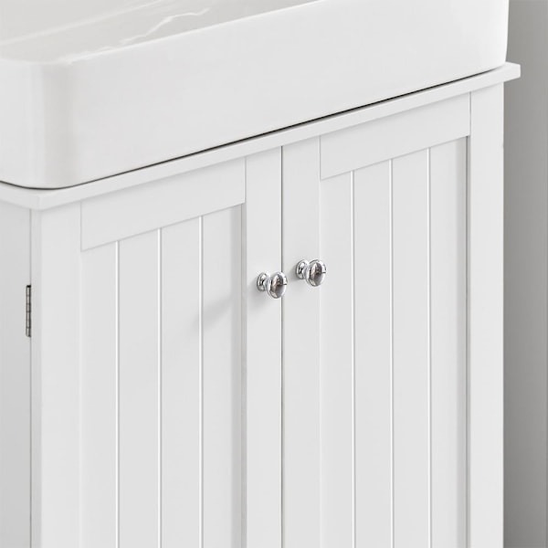 SoBuy håndvask underskab, badeværelsesmøbler, med 2 døre, BZR18-W Wh White Sink cabinet (on wall)