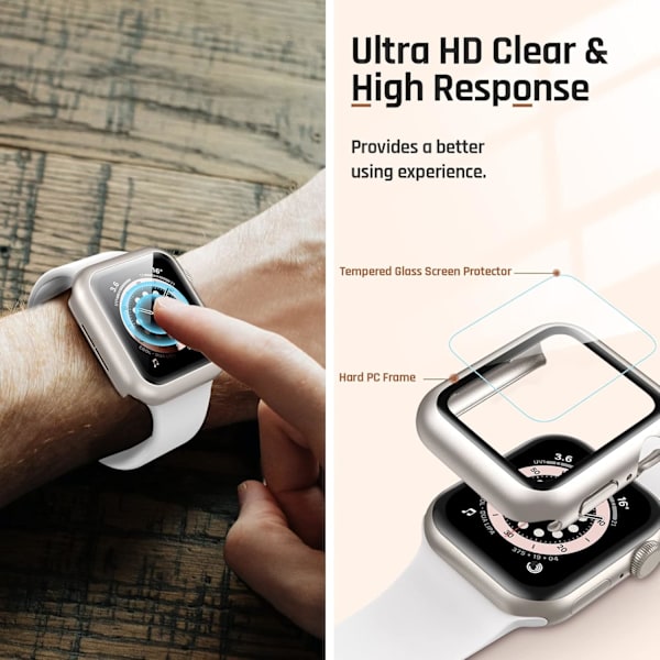 Vandtæt etui til Apple Watch Series 8Series Starlight Starlight 45mm