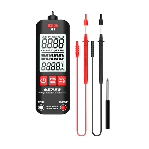 A1 Helautomatisk Anti-Burn Intelligent Digital Multimeter Spenningsdeteksjon Multimeter LCD-skjerm a1 cloth bag