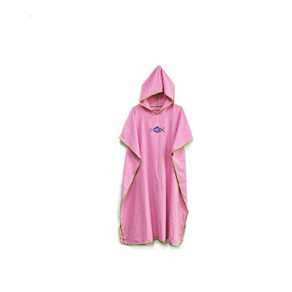 Hættetrøje Poncho Håndklæde Strandkåbe Badekåbe Hurtigtørrende Bad Unisex Pink