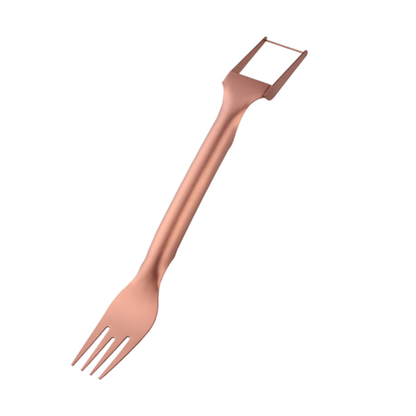 2 i 1 Snabb Vattenmelon Skärare med Gaffel Bärbar Melon Skärare för Sommarfester Rose Gold