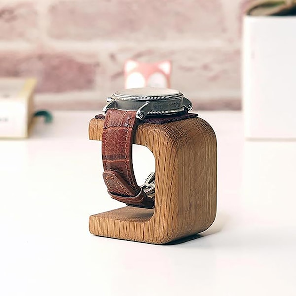 Trähållare för klockor Smyckesorganisatör Displayställ för armband