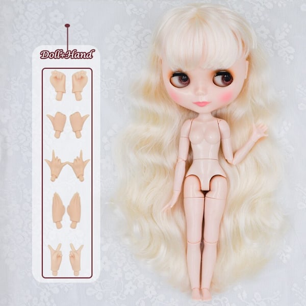 Neo Blyth Doll Anpassad NBL Glansig Ansikte, 1/6 OB24 BJD Blyth Doll Anpassad Blyth Dockor för Flickor, Present för Samling NBL09 HNBL12