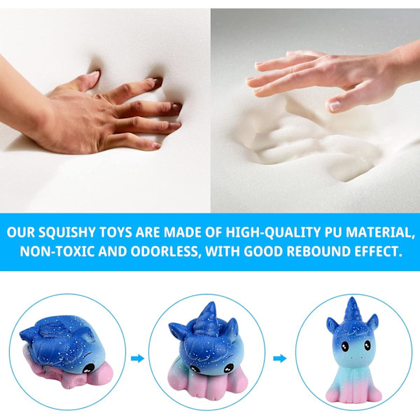 Squishies Pakke 2 stk Squishy Unicorn Leke Sakte Stigende Duftende Squ