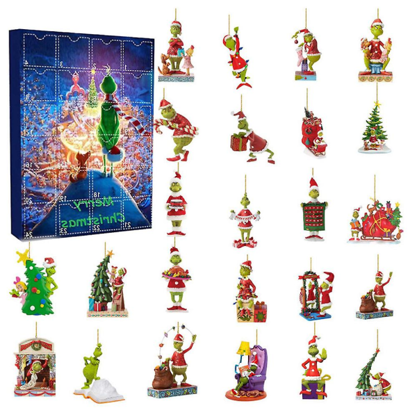Grinch Julekalender 2023 - 24-dages nedtælling med søde dukker D