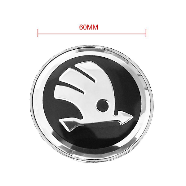 4 st/paket 60mm Hjulnavslock Svart Silver Pil Logotyp Märke Skydd 6 Klämmor För Skoda Octavia Superb Rapid Kodiaq Karoq Kamiq