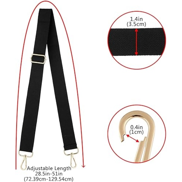 Bred axelväska rem ersättning justerbar bälte canvas väska crossbody handväska