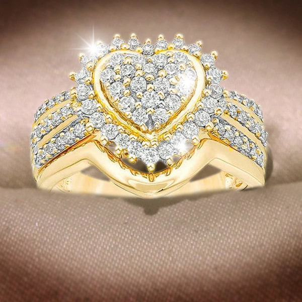2023 New Love Diamond Ring Set Dammode Bröllop Diamond Ri