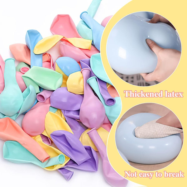 Pastellballonger 200 stk Pastellfestballonger Blandede Ballonger 12 Farger 10 tommer Pastell Regnbueballonger Unicorn Pastell Regnbuefestdekorasjoner