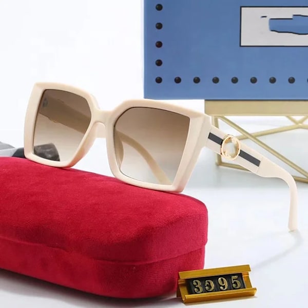 Päivittäiset päivitykset G C Cat Eye -aurinkolasit, luksusmerkki, laatikolla, naisten suunnittelija-aurinkolasit 2024 White With  case