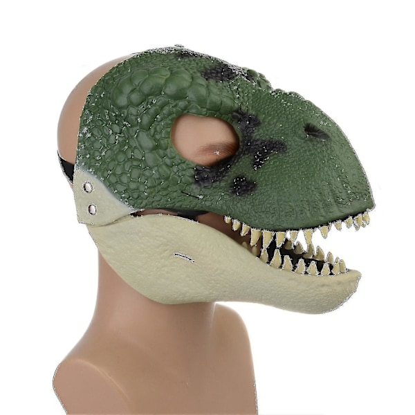 Dinosaur Maske Hovedbeklædning, Jurassic World Dinosaur Legetøj med Åben Bevægelig Kæbe, Velociraptor Maske & Tyrannosaurus Rex Maske Bundt Green