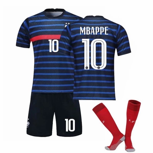 Mbappé Frankrike Fotballdrakt Fotballdrakt T-skjorte sett Kids 16(90-100CM)