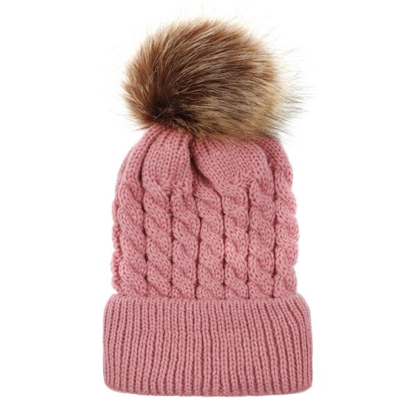 Trendikäs päähine Naisten hattu Talvihattu - Neulehattu Pinkki lapset Pink children 24*14cm