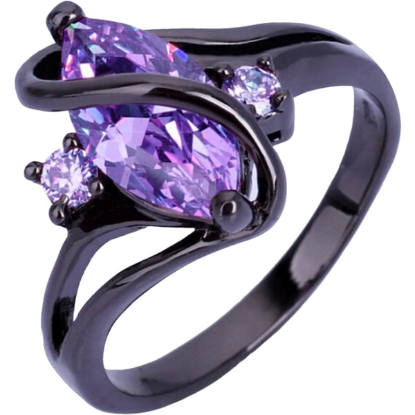 Mode Elegant Purple Stone Smycken Ring Smycken Engaged Ring f