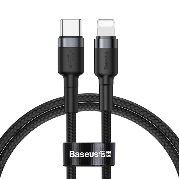 Baseus Cafule -kaapeli USB-C Lightning iP PD 18W, 1m Musta